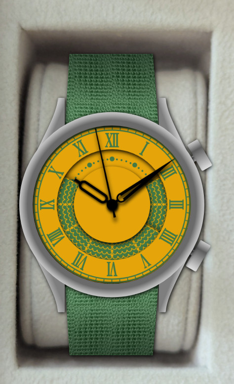 the Harvest Gold and Avocado Green watch