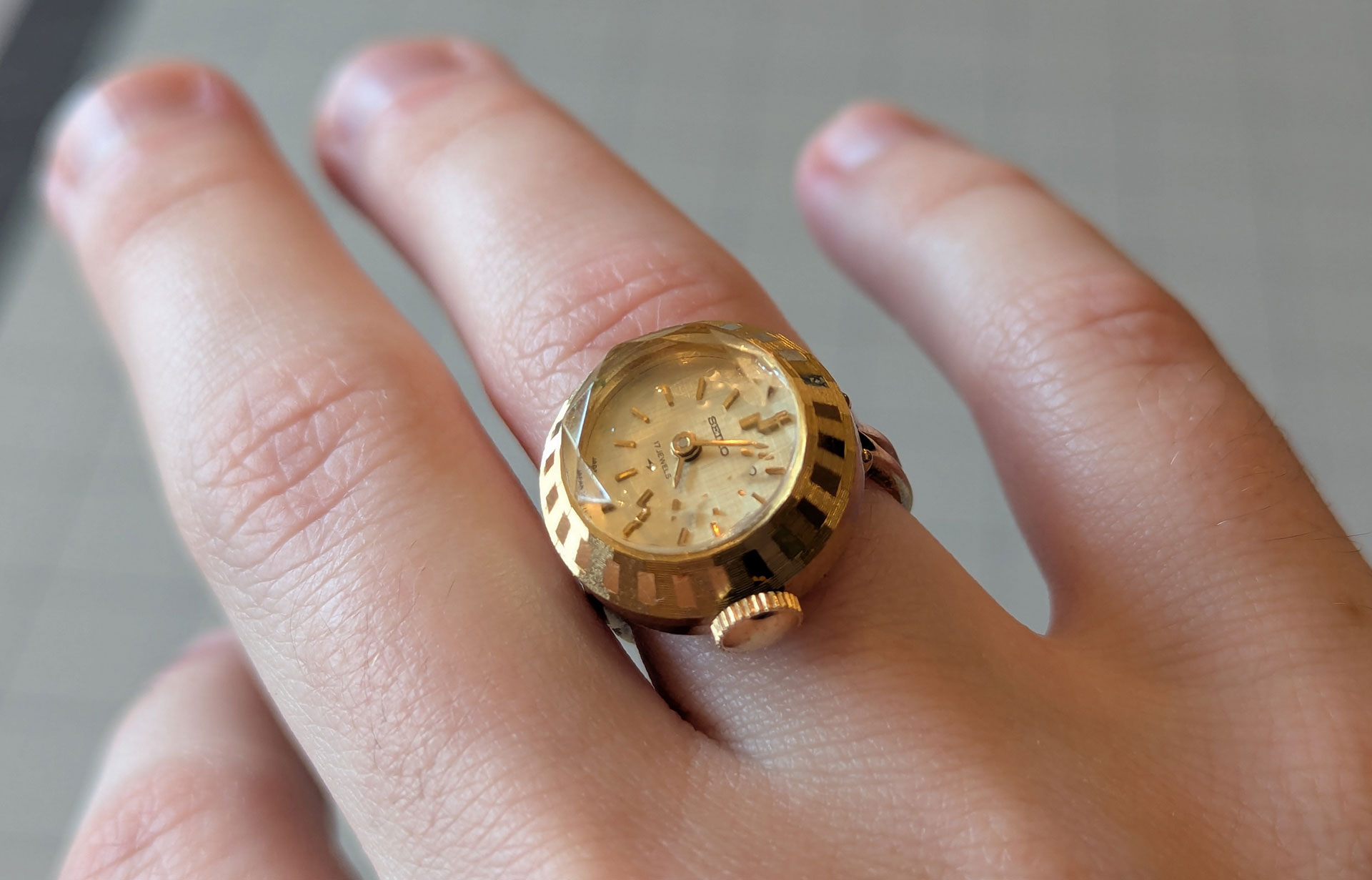 The Seiko Ring Watch on my finger