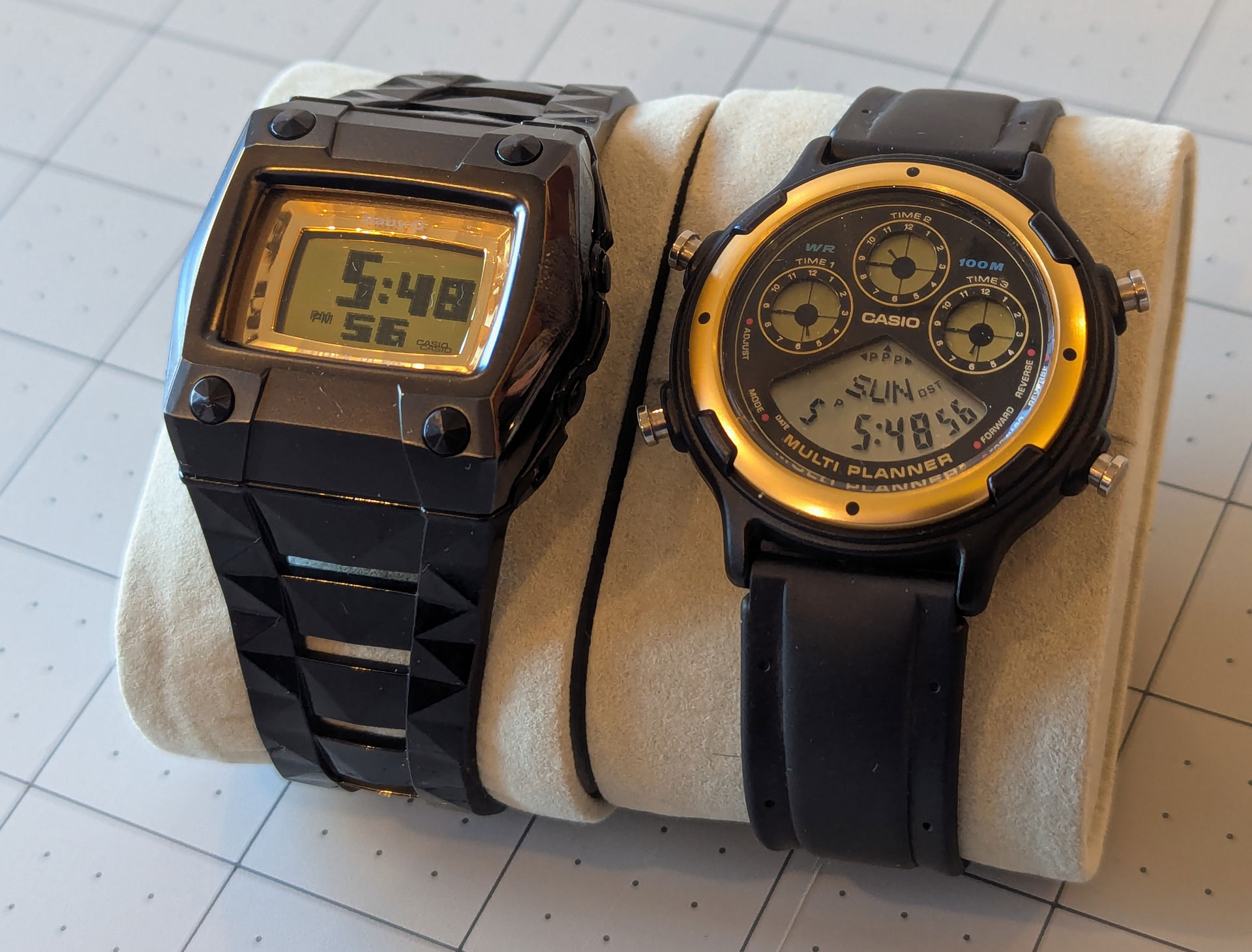both watches side by side