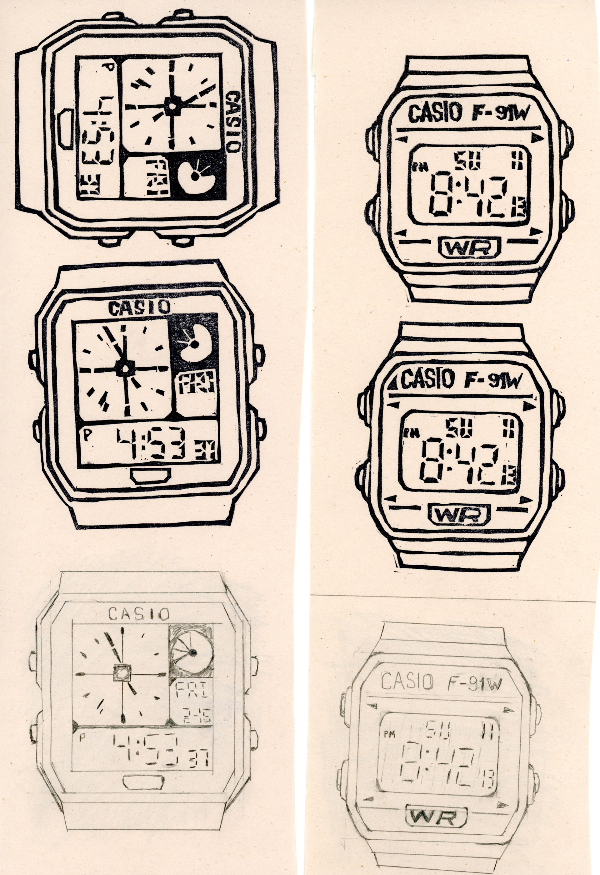 Stamps of Casio watches