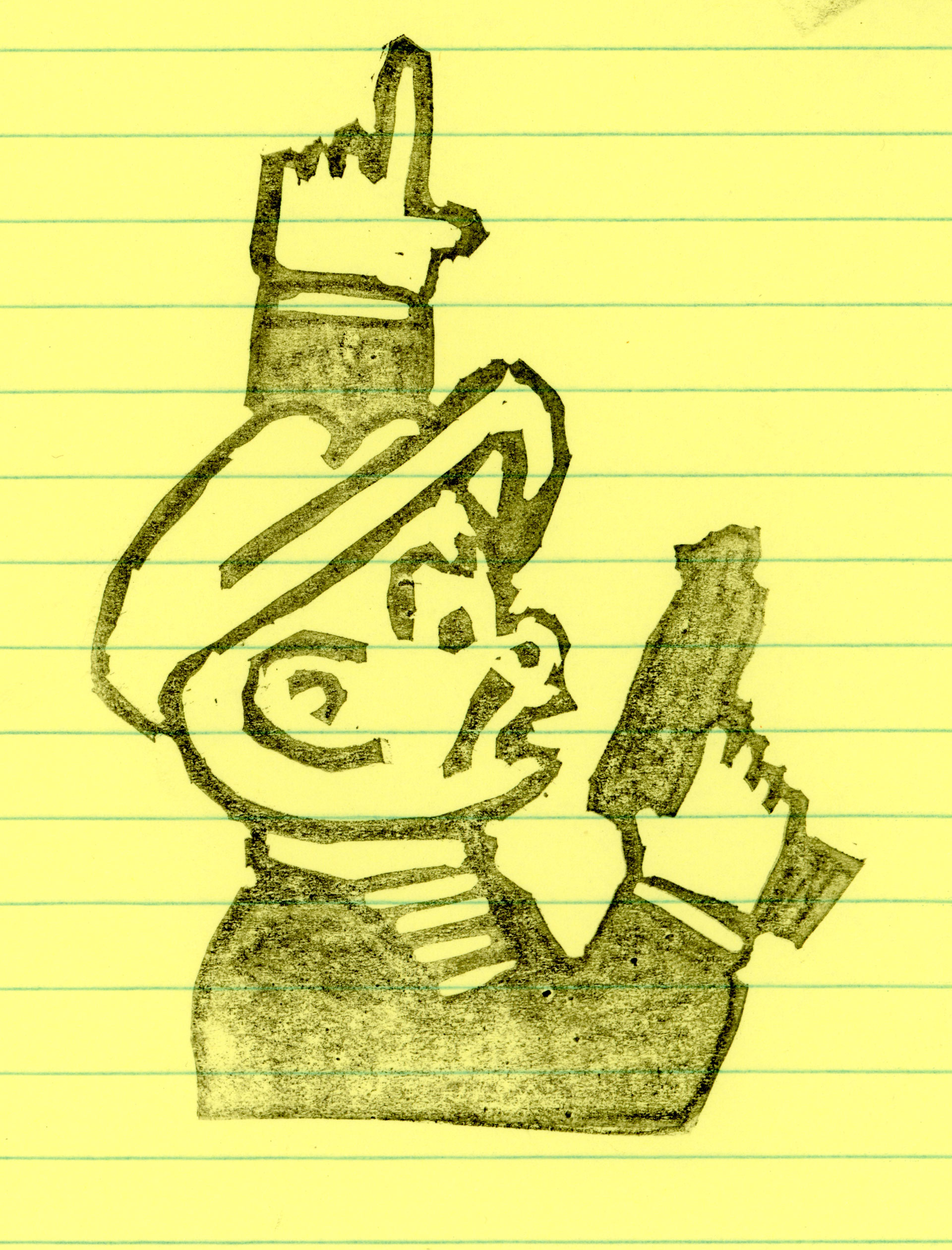 a stamp of Sluggo with a realistic-looking squirt gun